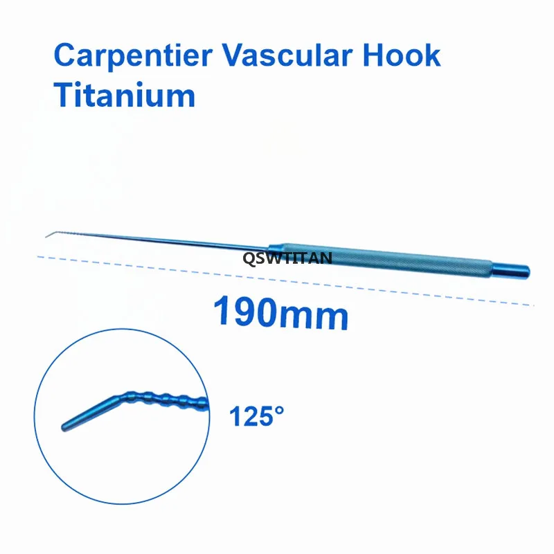 1PCS ศัลยกรรมผ่าตัด Carpentier หลอดเลือด Hook ไทเทเนียม Micro หลอดเลือด Retractor