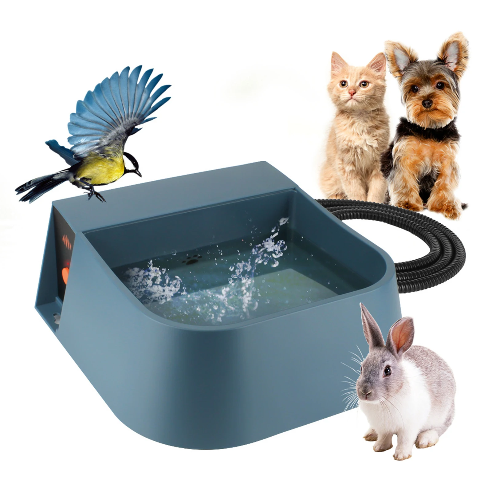 

Pet Heating Bowl with Auto Water Storage Float Ball Cat and Dog Constant Temperature Bowl Bite-Proof Wire Insulated Water Bowl