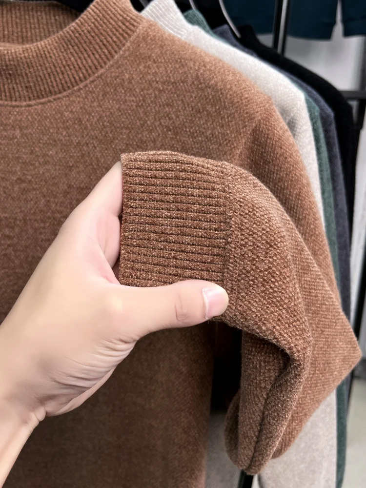 Luxus mode stickerei high-end-marke pullover männer herbst winter plüsch verdicken warme gestrickte rundhals komfort neue pullover – Detail 15