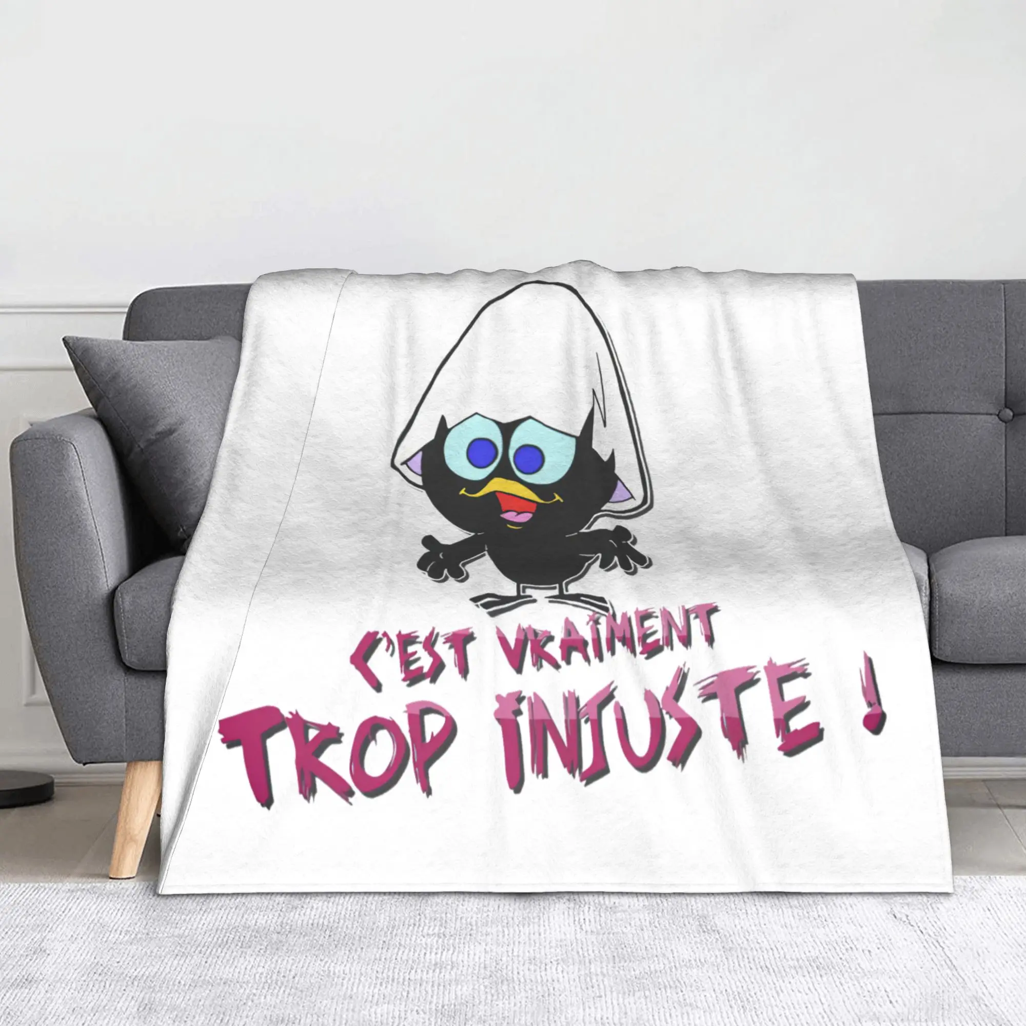 

Cartoon Black Chicken Knitted Blanket C-CalimerS Fleece Throw Blankets Bedroom Sofa Decoration Lightweight Bedspread