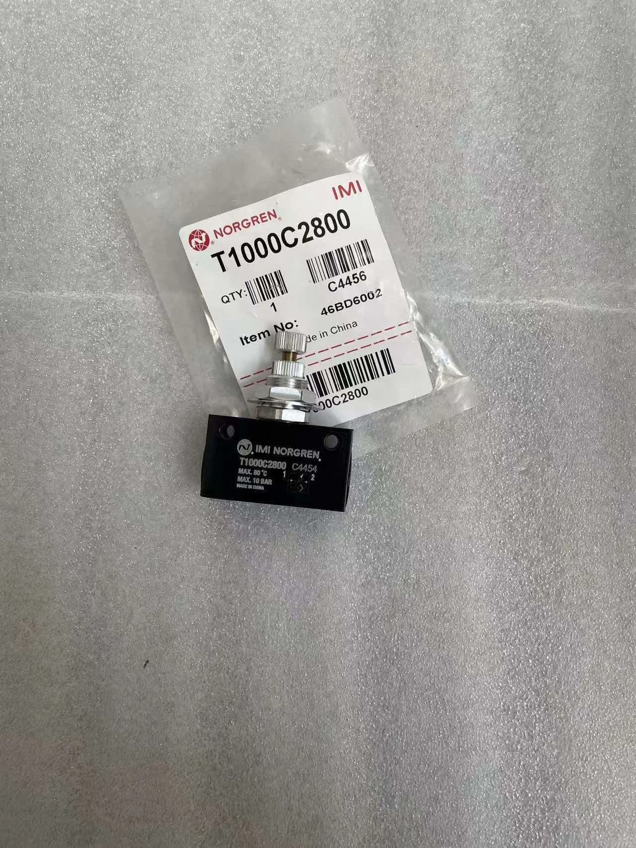 T1000C2800, Norgren IMI, one-way throttle valve, G1/4 'thread