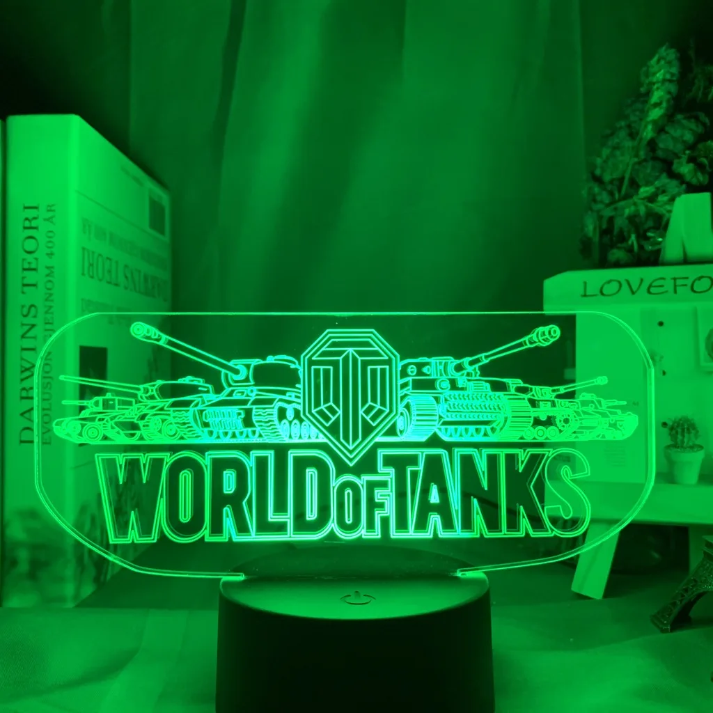 PC Game World of Tanks 3D LED Night Light illusion Novelty Sleep Table Desk Lamp Boy Kid Birthday Christmas Lamp Home Decor Gift