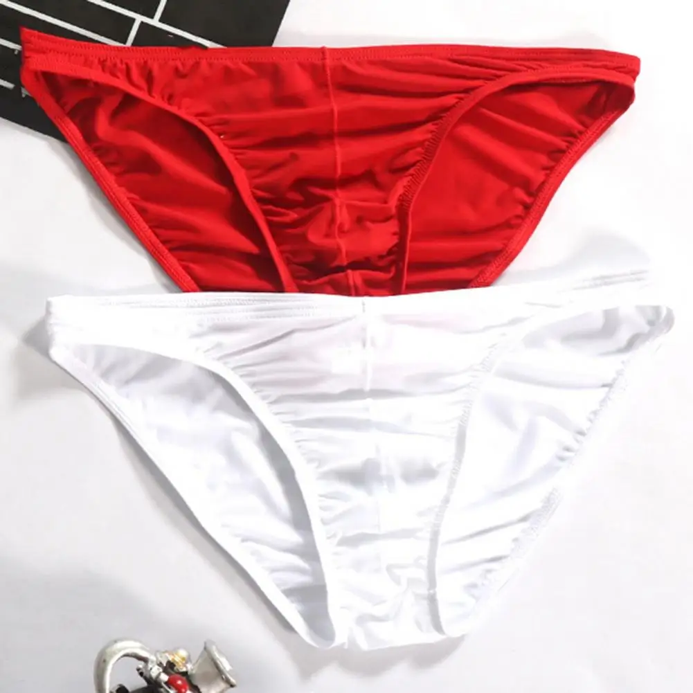 Comfortable Underwear Men's Low-rise Briefs High Elasticity U-convex Underwear Breathable Solid Color Panties Comfortable Tight