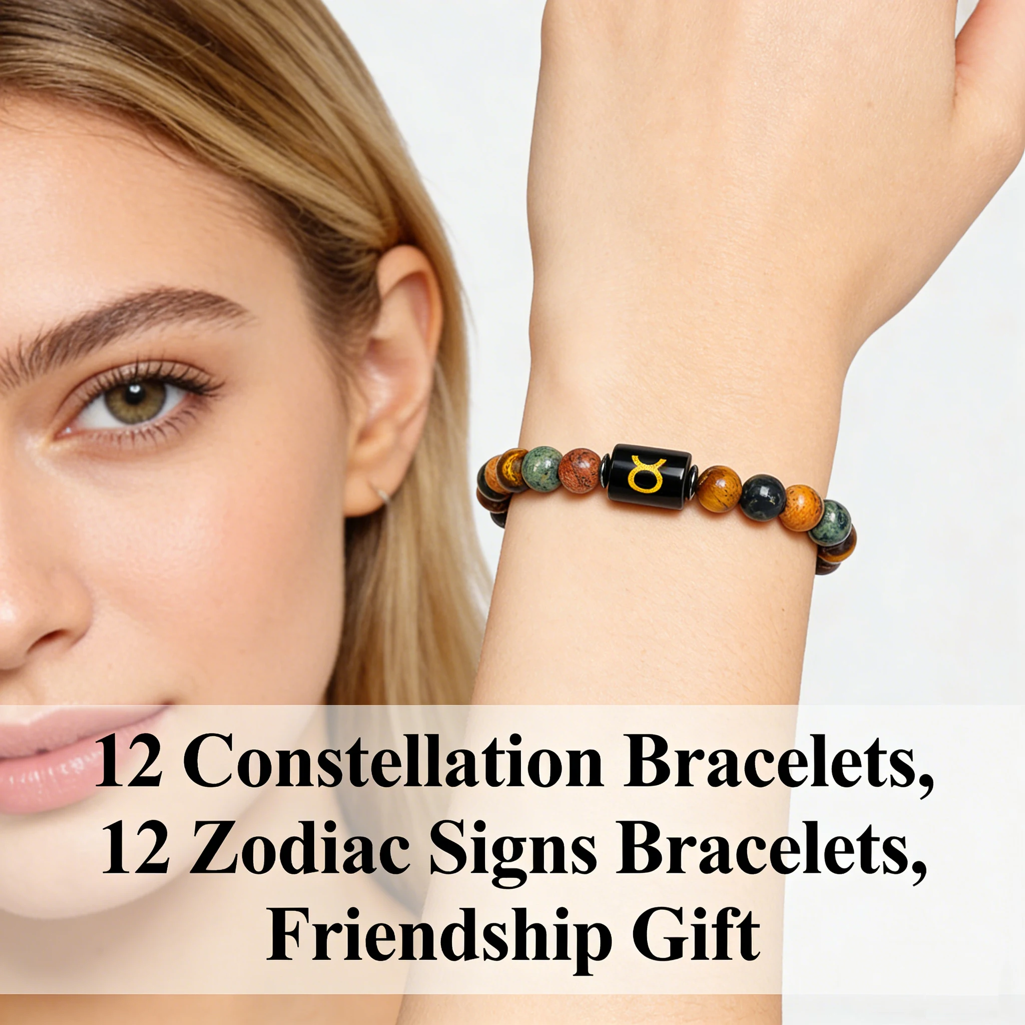 Tiger Eye Stone 12 Constellation Bracelet Reiki Sparrow Stone Bracelet Luck Charm 12 Zodiac Signs Bracelets Taurus Aries Jewelry
