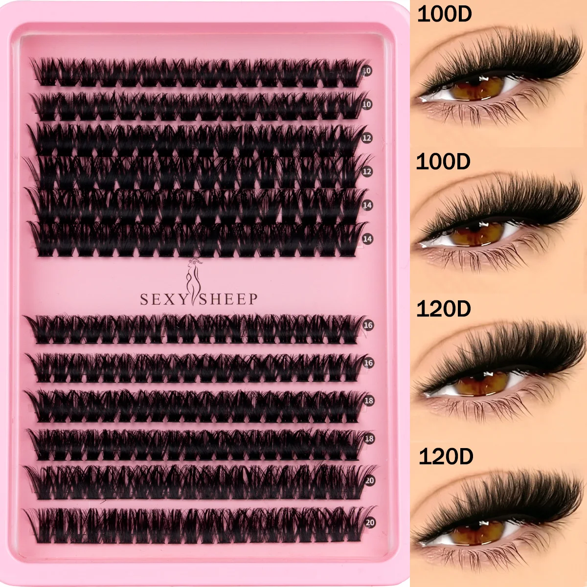 Wimpern-Cluster, dicke Einzelwimpern, Wimpernverlängerungen, Volumen-Wimpern-Cluster, DIY-Wimpern, Make-up – Detail 5