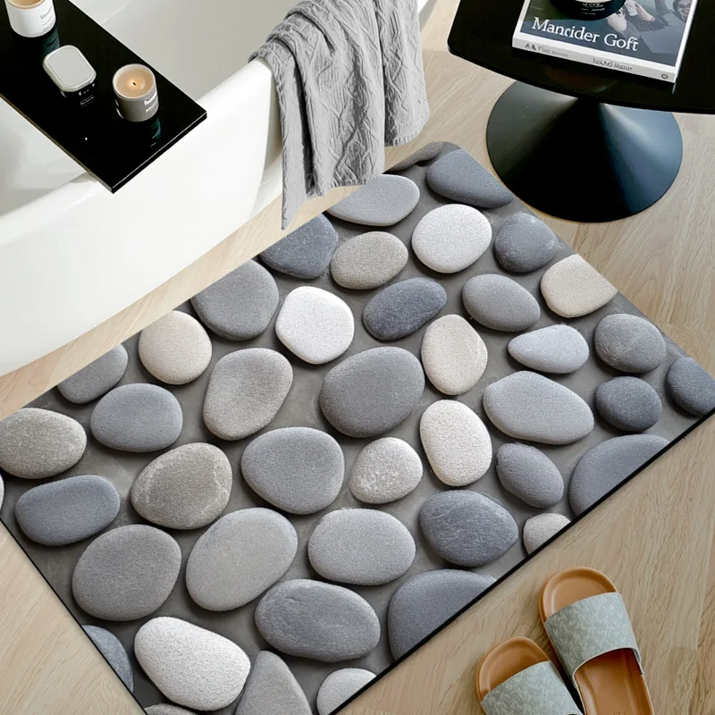 

Simple Simulation Diatom Mud Bathroom Floor Mat Kitchen And Entryway Carpet Anti-Slip Scratch-Resistant Strong Water Absorption