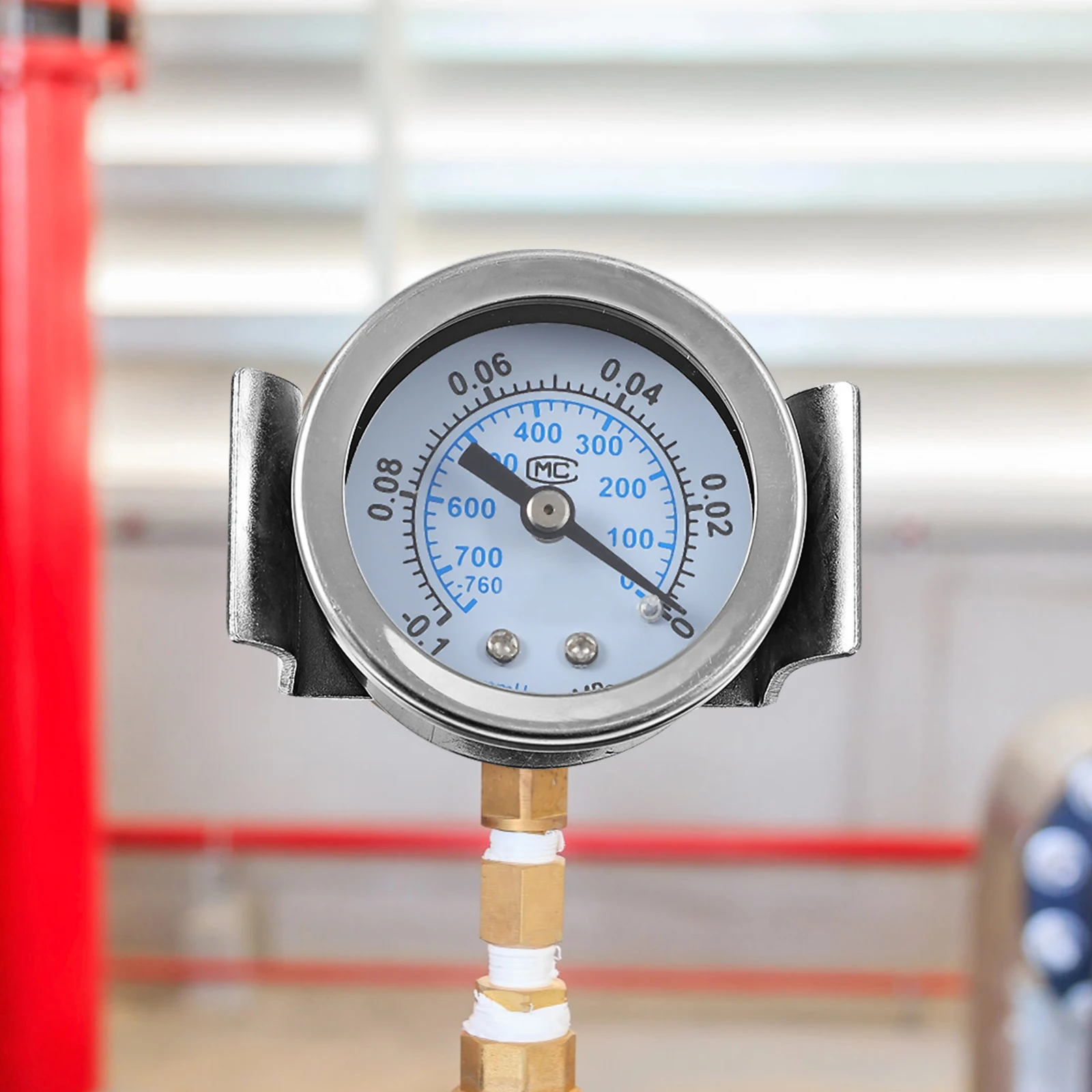 

1 pc -0.1-0Mpa Stainless Steel Dual Scale Pressure Gauge For Hvac Plumbing Water Tank Air Compressor Hydraulic Pneumatic