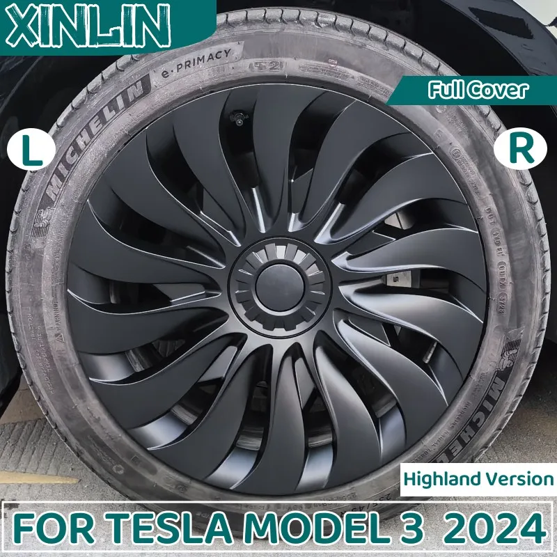 

4PCS 18-Inch HubCap for New Tesla Model 3 Highland 2024 Performance Replacement Wheel Cap Automobile Full Rim Cover Accessories