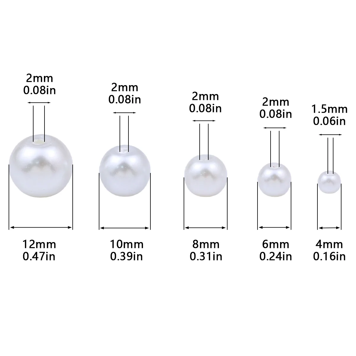 4-12mm Glass Pearl-Look Multicolor Handmade DIY Jewelry Bead Loose Beads Bracelets Necklaces Decorative Accessories