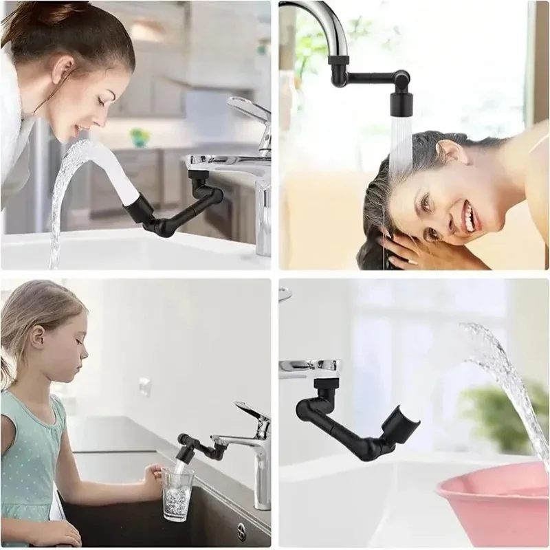 Universal 1080° Rotation Faucet Aerator Extender Swivel Robotic Arm Faucets Sprayer Head Nozzle Kitchen Tap Saving Water
