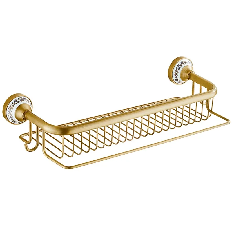 

Bathroom Copper Shelf Antique Bathroom Cosmetics Rack European Wall Hanging Bathroom Storage Ceramics