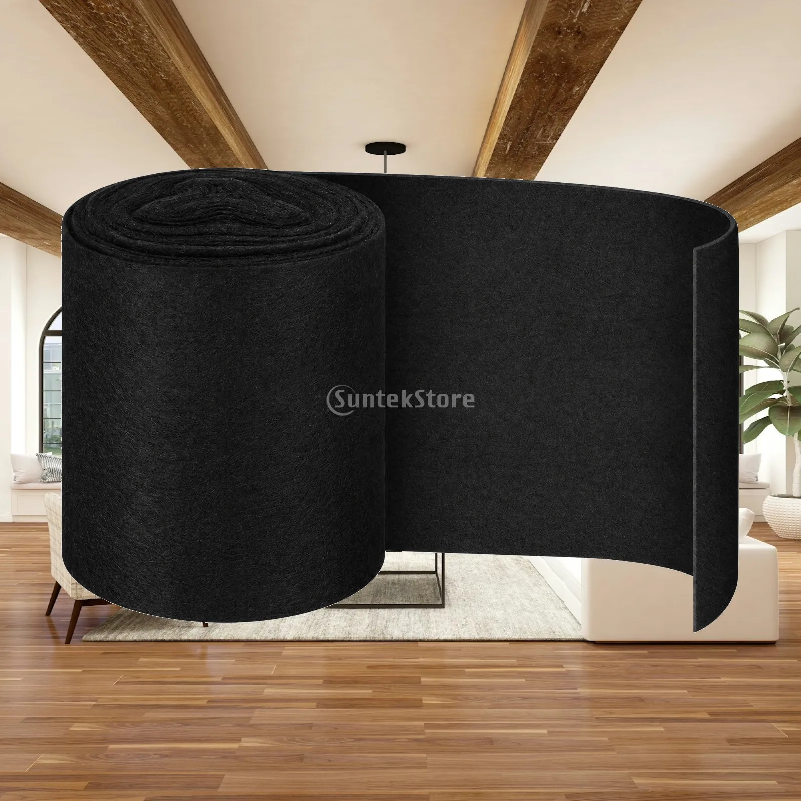 Roof Groove Vent Strainer Roll Black Activated Carbon Filter for Attic Airflow and Odor Reduction with Nail Installation