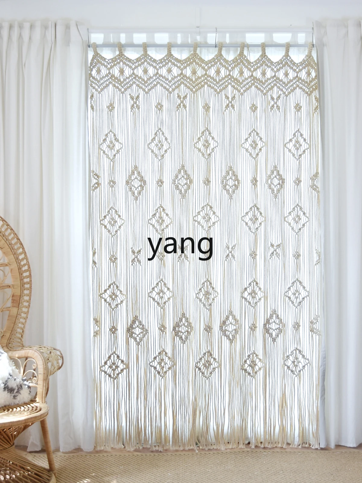 LXL Woven Portiere Curtains Partition Can Pull Half Shade Lines Pure Cotton Bedroom Customization