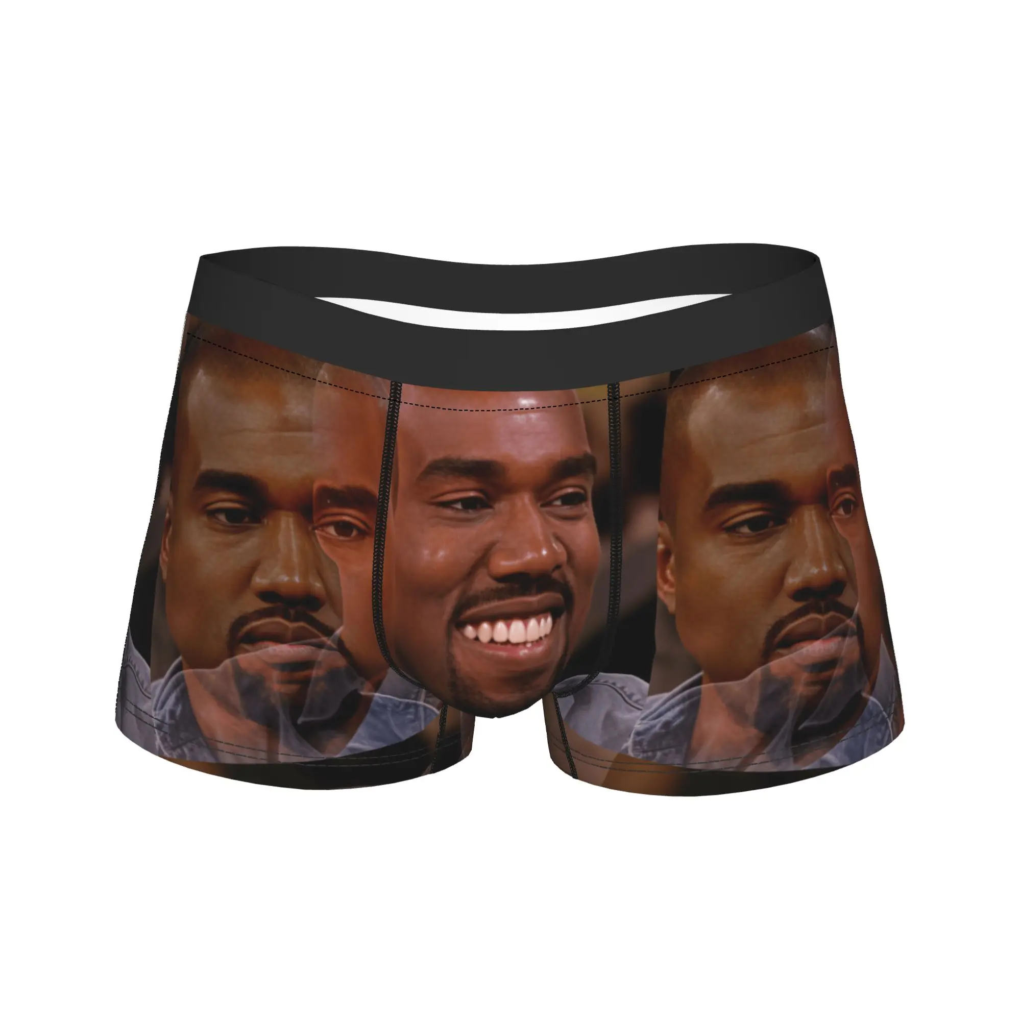Kanye West Meme Underwear  Pattern Trunk High Quality Male Underpants Elastic Boxer Brief Gift Idea