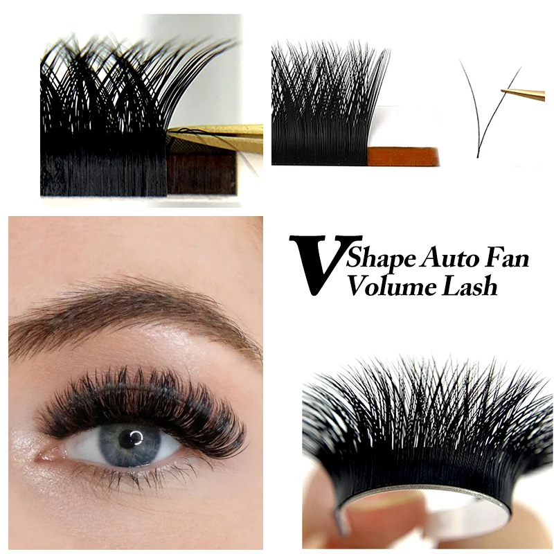 Yelix-V字型の個々のつけまつげ,自然なボリューム,プレミアム,b,c,d,0.05mm, 0.07mm