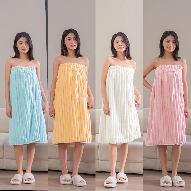 

Jelly-colored bath dress, thickened and non-slip strapless bath dress, soft and absorbent bath towel that can be worn as a robe