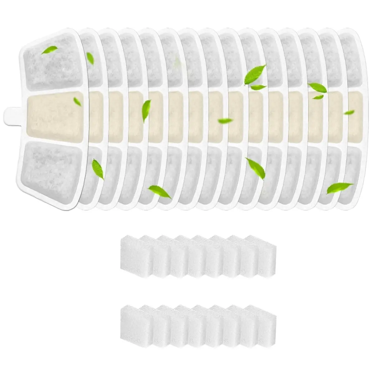 Aug.A632F-16PCS Replacement Filters for PW04 3.5L Wireless Cat Water Fountain Pet Fountain Filters and Sponge