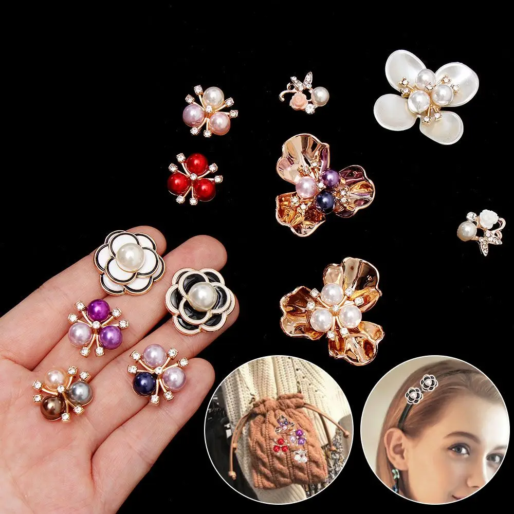 10 PCs DIY wedding Decor Flower Garment Decorative Clothing Scrapbooking Pearl Rhinestone Sparkling Crystal Sewing Button