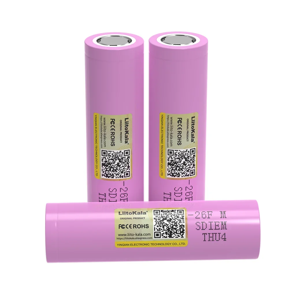 LiitoKala 3.7V 2600mAh 18650 Battery ICR18650 26FM Lithium ion Battery power bank battery  baterias recargables