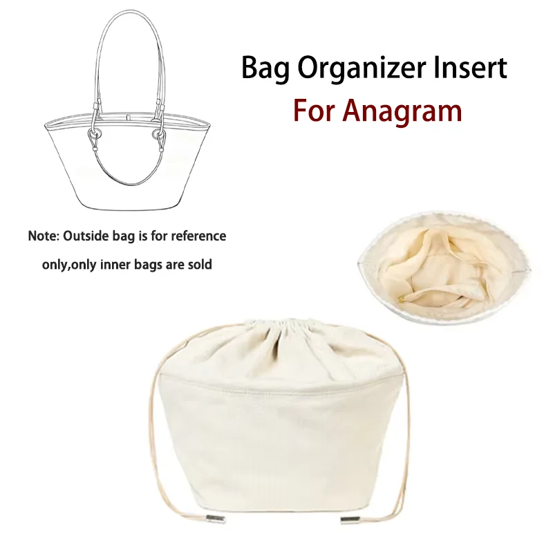 Canvas Purse Insert Organizer Fits For L-ewe Basket Woven Bag Inside Storage Bag Travel Makeup Insert Inner Bag