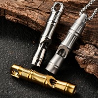 120 dB Titanium Alloy Whsitle Outdoor Camping Survival EDC Tool Team Sports Comeption Training Whistle with Necklace Gift