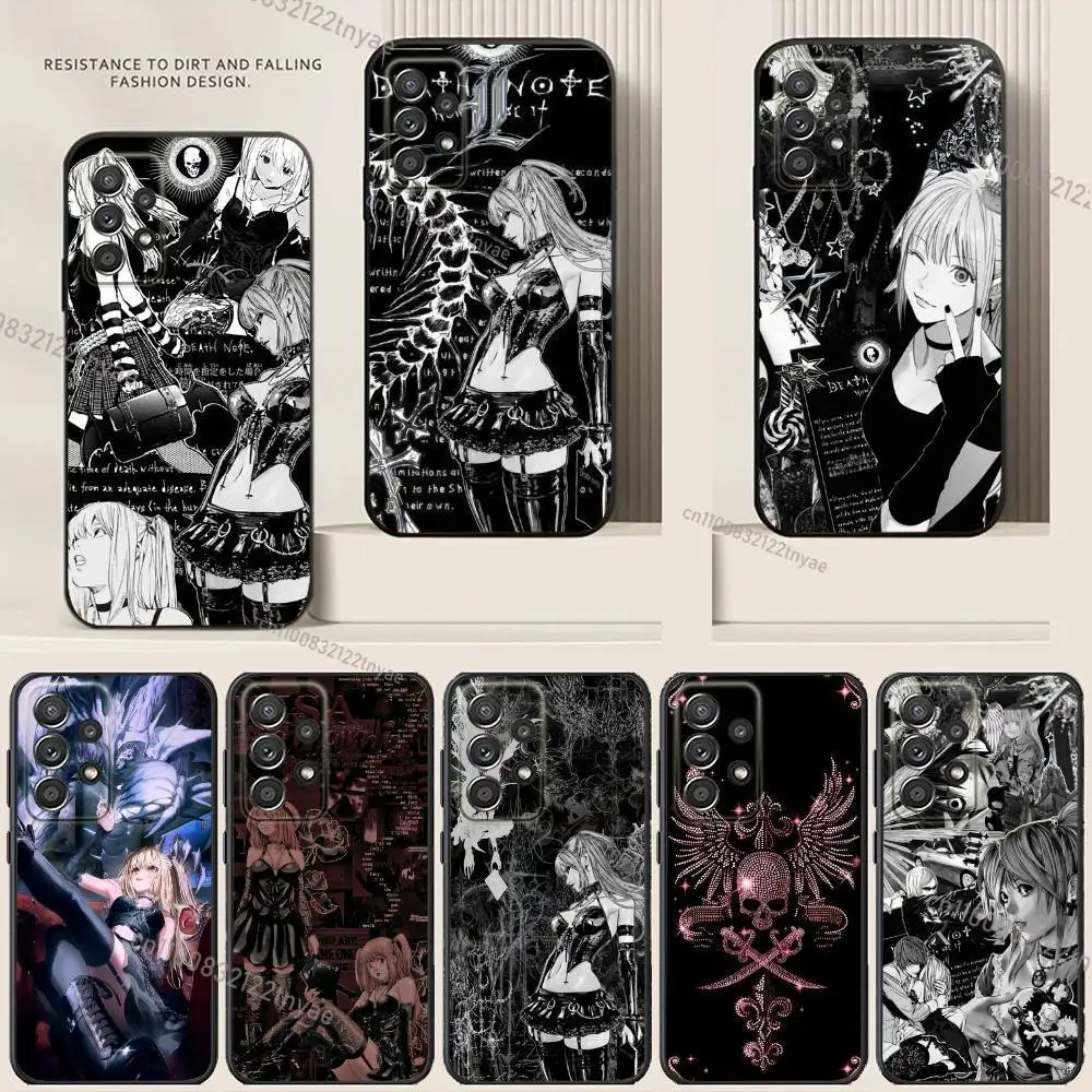 

Misa D-Death N-Note Phone Case For Samsung S24,21,22,23,30,Ultra,20,Plus,Note,10,9,Black soft silicone case TPU