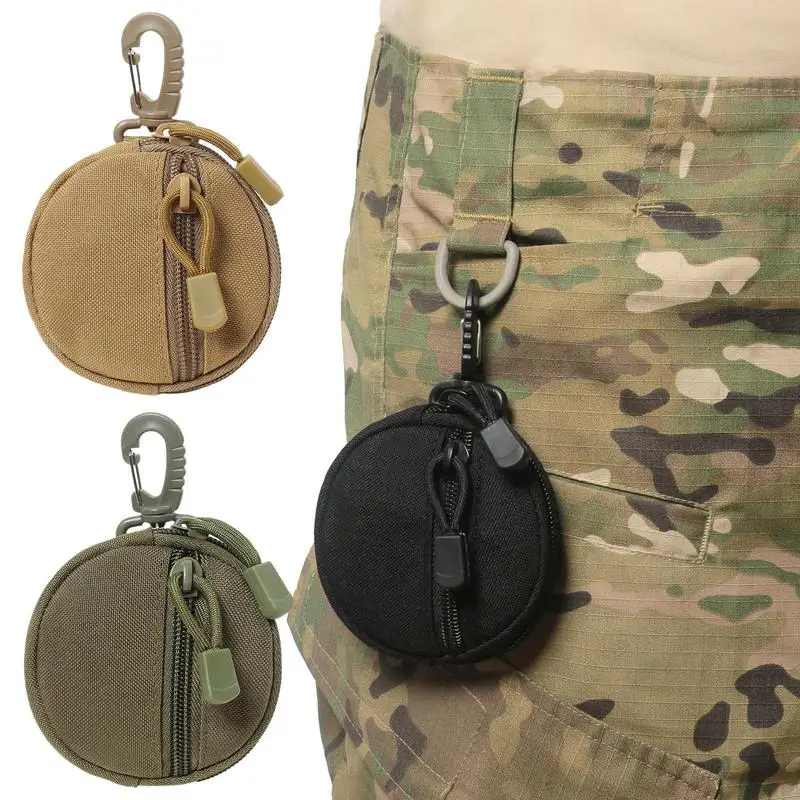 Small Coin Purse Round Change Holder Earphone Pack Coin Wallet Money Pouch Waist Bag Key Case For Key Headset Lipstick