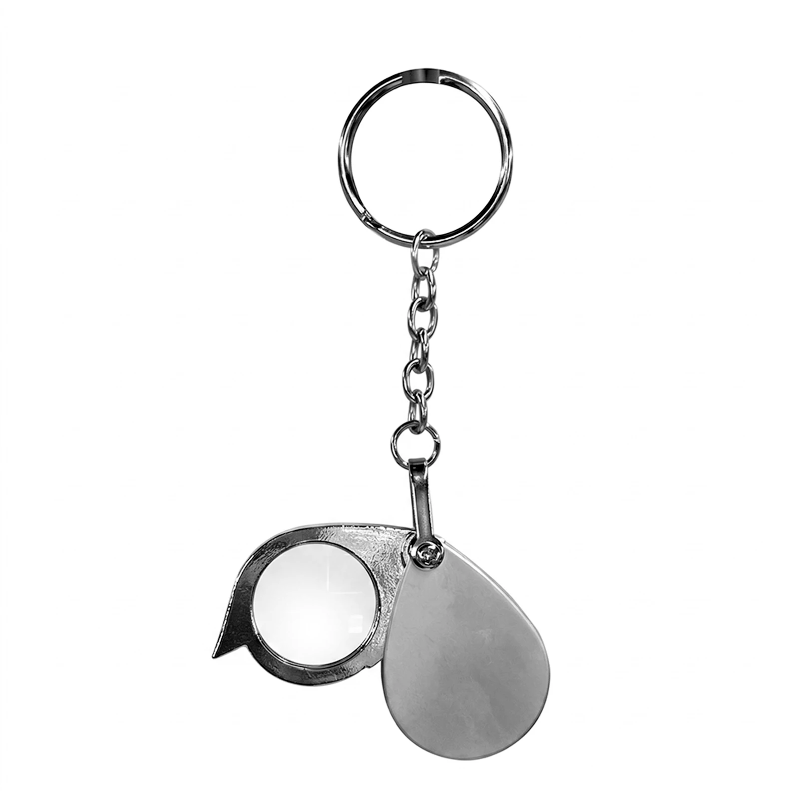 Portable 10/15X Folding Key Ring Mini Magnifier Key Chain Magnifying Durable Glass Loupe Pocket Tool Holiday Gift
