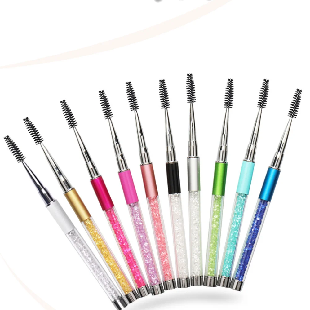 แปรงมาสคาร่าแบบปรับได้พร้อมฝาปิด หวีกลม แปรงขนตาแบบหลอด แปรงมาสคาร่าแบบหลอดใสแบบใช้ซ้ำได้