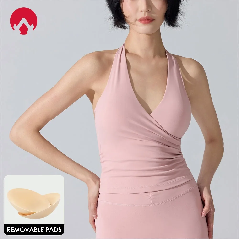 

Beauty Back Sports Bra for Women, Halter Padded Push-Up Yoga Bra, Workout Tank Top for Gym Fitness, Running & Daily Wear