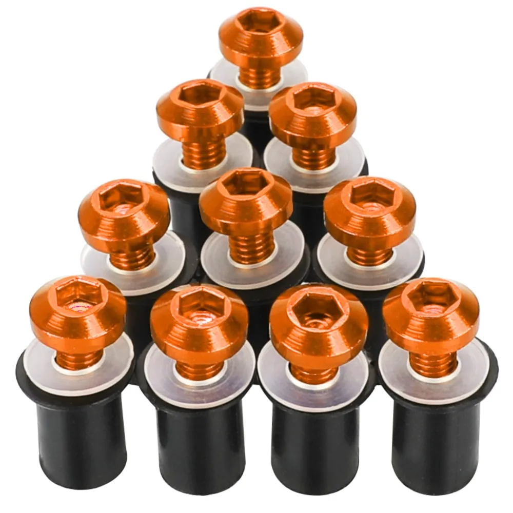 

5MM 10PCS Fairing Bolts Kit FOR 125 1260 Enduro 200 DUKE 660 SUPERMOTO DUKE ENDUROR 690SM 690SMC 690SMCR Windshield Screw Nuts