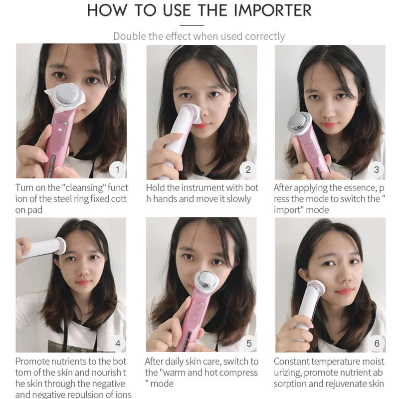 بالموجات فوق الصوتية تردد الراديو مكركرنتس تنظيف صغير العناية بالبشرة الجمال أجهزة شد الوجه الإلكترونية تدليك الوجه آلة الموجات فوق الصوتية #4