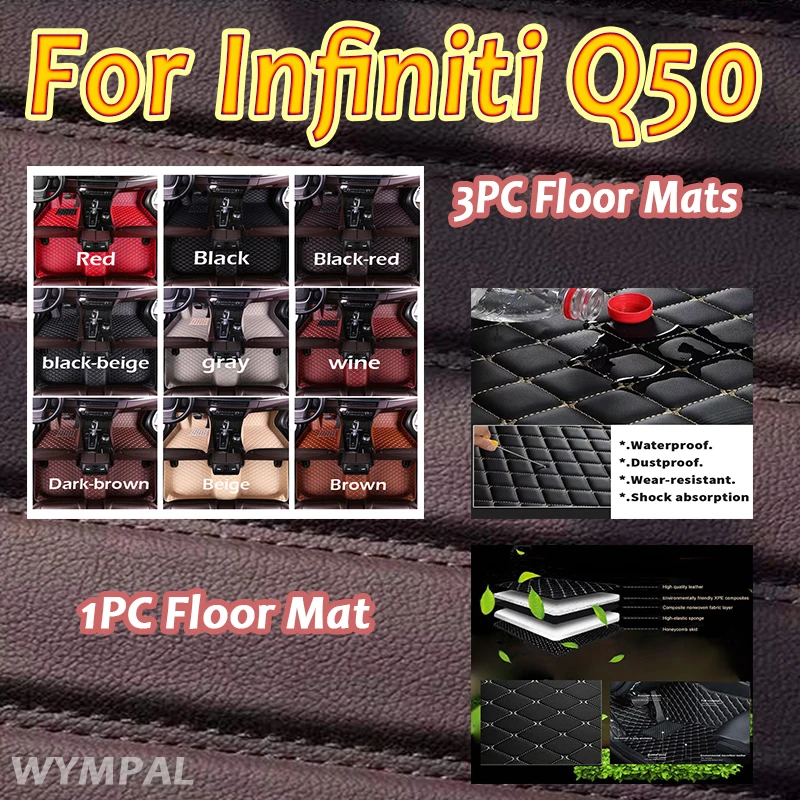 

Роскошные автомобильные коврики для Infiniti Q50 2014 2015, ковры, аксессуары для интерьера, коврики для ног, водонепроницаемые защитные педали на заказ Pa