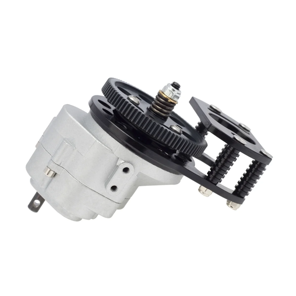 Metal Single Speed Transmission with Motor Gear Mount for 1/10 RC Track Car RC4WD D90 II D110 Gelande 2, Silver