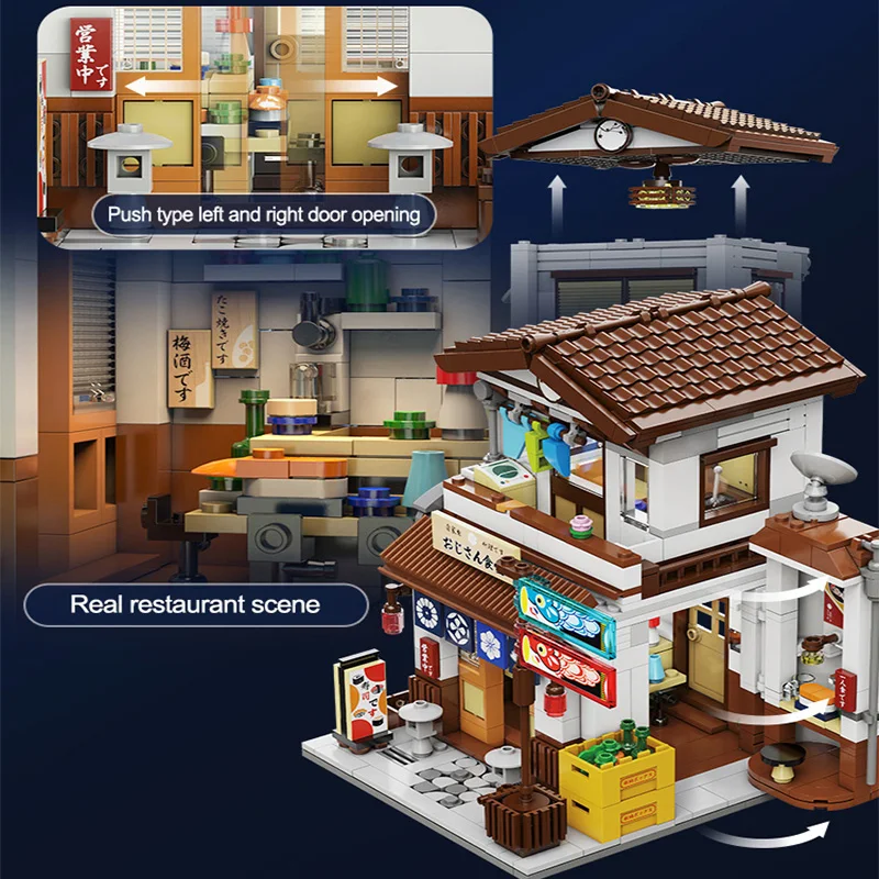 Cada LED Japanse Stijl Stad 861 Stuks Kantine Huis Architectuur Bouwstenen Late Night Kantine Cijfers Bricks Speelgoed voor Geschenken