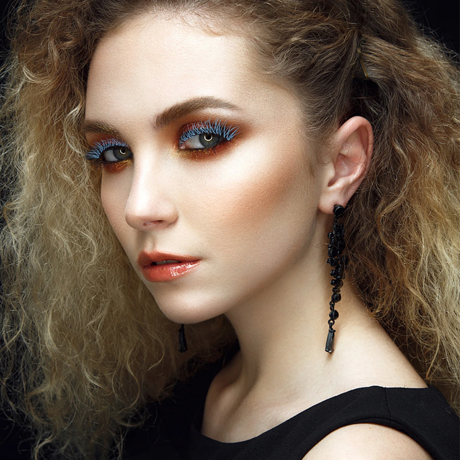 1 Box fluoreszierende falsche Wimpern für Damen, handgefertigt, lockig, langlebig, natürlicher, glänzender Look für Cosplay, Make-up-Erweiterungen, dekorativ