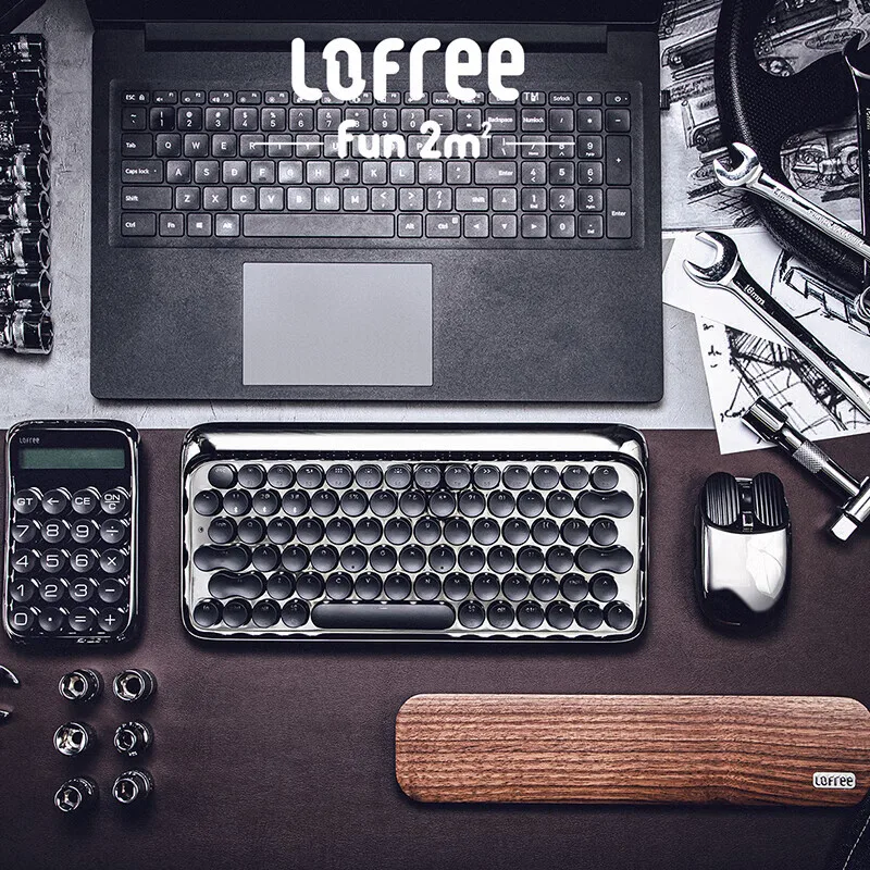 LOFREE Knight Three-piece Dot Keyboard and Mouse Calculator Wireless Bluetooth Fashionable Mechanical  Mouse Calculator Keyboard