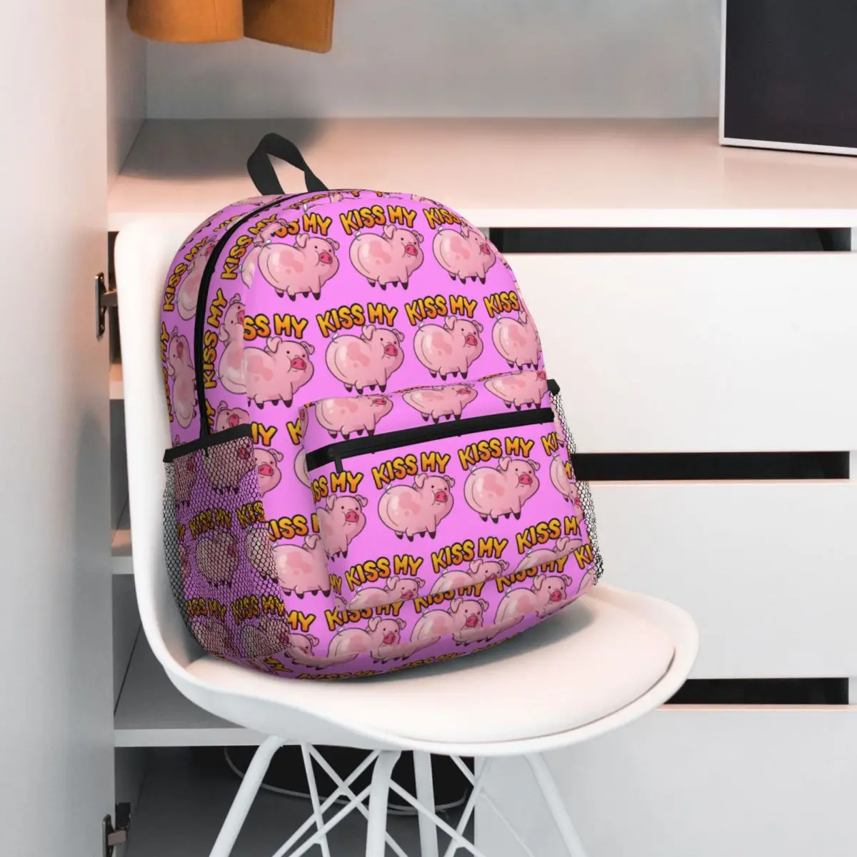 

Cute Pet Pig Waddles Cartoon Student Backpack School Bag Hiking Travel Daypack for Men Women Fashion Bookbag Shoulder Bags