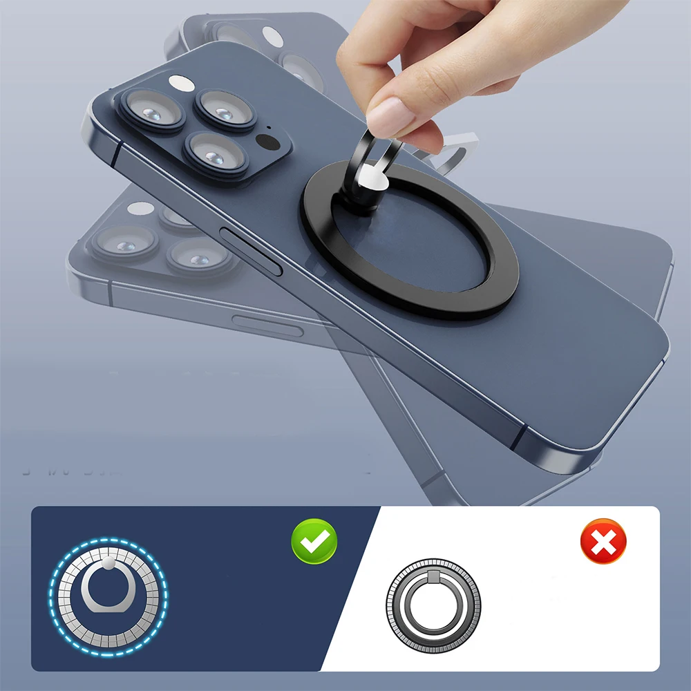 حامل للكمبيوتر اللوحي المغناطيسي قسمين البساطة حلقة الهاتف المحمول Popsocket Magsafe Ipad حامل مزدوج الجانب شفط السيليكون