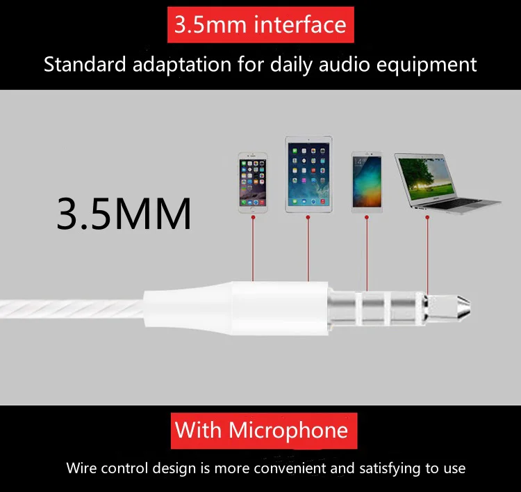 1-8 stücke 3,5mm Verdrahtete Kopfhörer In Ohr Verdrahtete Kopfhörer mit Mikrofon Bass HiFi Stereo Ohrhörer Sport In-line Steuerung Für Telefone – Detail 5