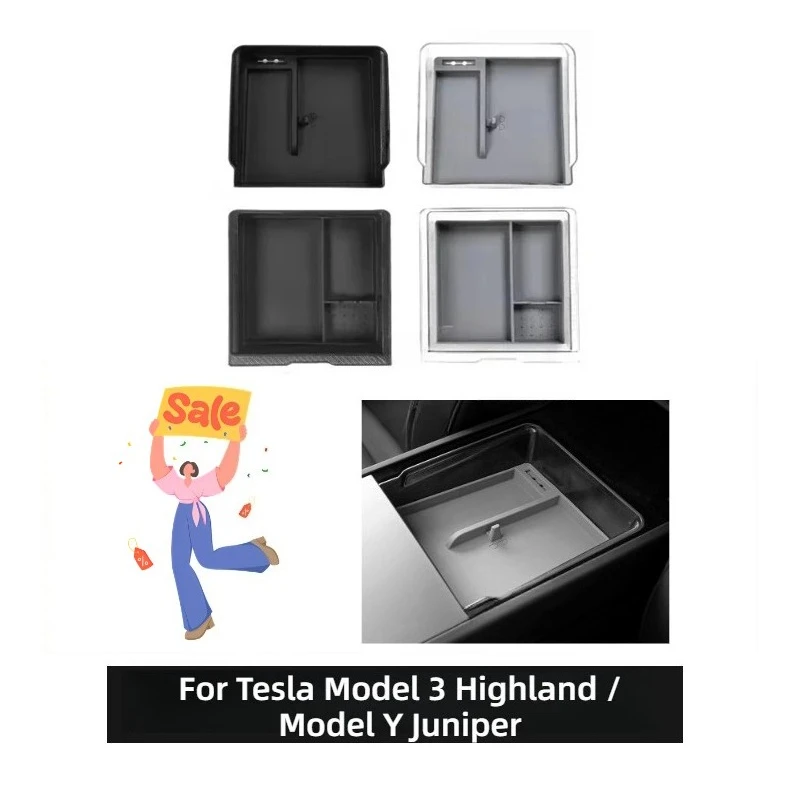 

Прозрачный ящик для хранения с центральным управлением для Tesla Model 3 Highland Model Y Juniper, силиконовый коврик-органайзер, лоток, автомобильные аксессуары