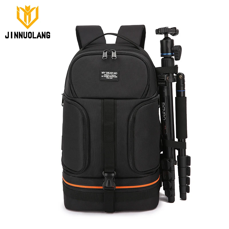 JINNUOLANG Men and Women SLR Camera Backpack Water repellent Traveling Backpack With Two Quik Access Opening Nylon Shoulders Bag