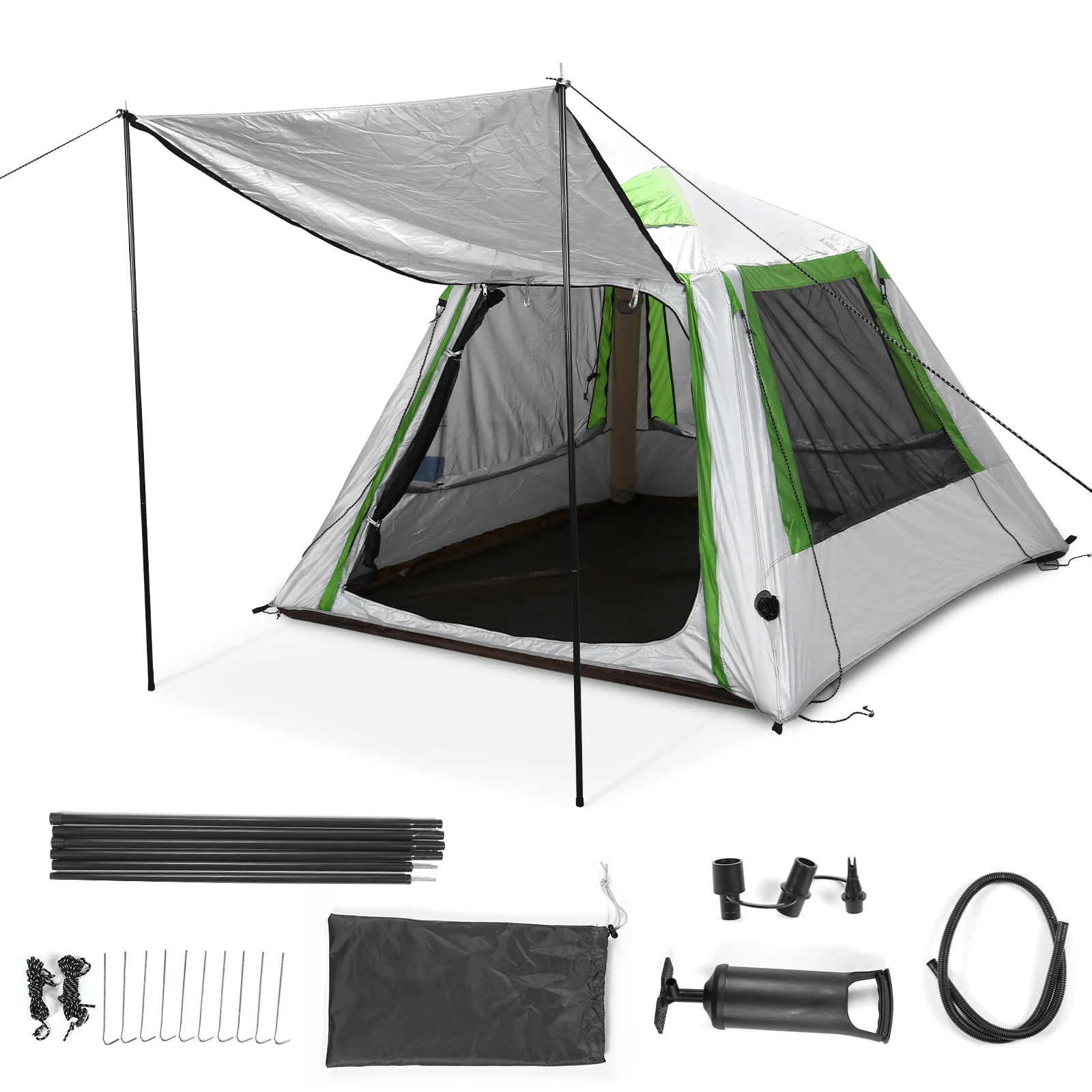 

Automatic Inflatable Camping Tent for 2 To 3 Persons Easy Setup Glamping Air Tent Cabin House Oxford Hiking Tent with Window