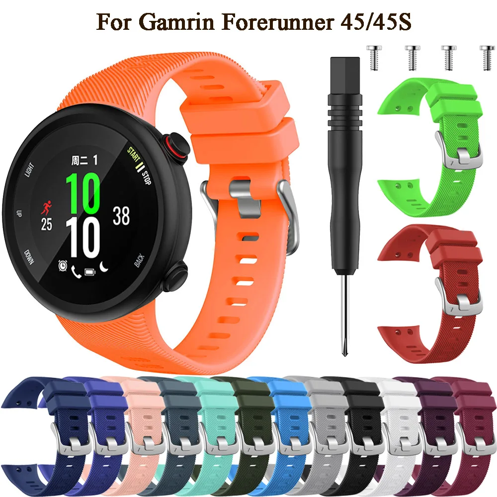 high quality Silicone Strap For Garmin Swim 2 Smart Watch band Sport Wristband for Garmin Forerunner 45 45s Bracelet Accessories