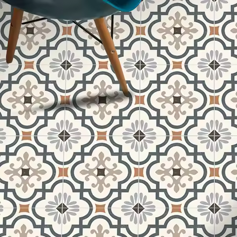 9PCS printed matte thickened waterproof decal vinyl easy to paste removable simple home living room kitchen tile stickers floor