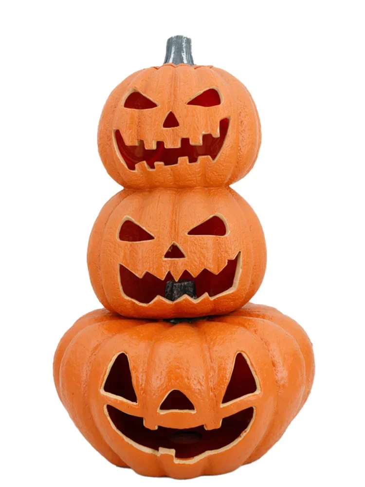 Ornamenti di zucca luminosi vuoti, lanterne di zucca di Halloween, oggetti di scena per la decorazione di Scene all'aperto di fascia alta, lanterne natalizie