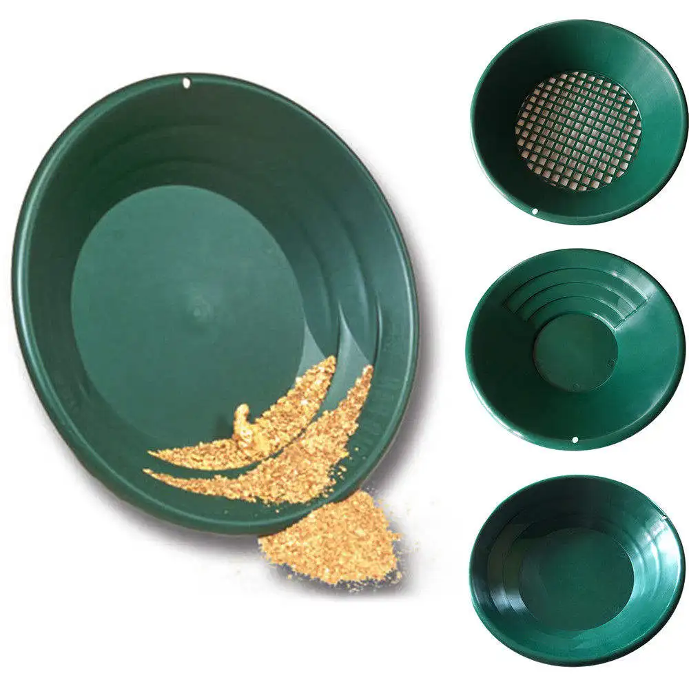 Perforated Plastic  Panning Plate, Portable Four-piece Set, Wear-resistant Sand  Separation  Panning Plate