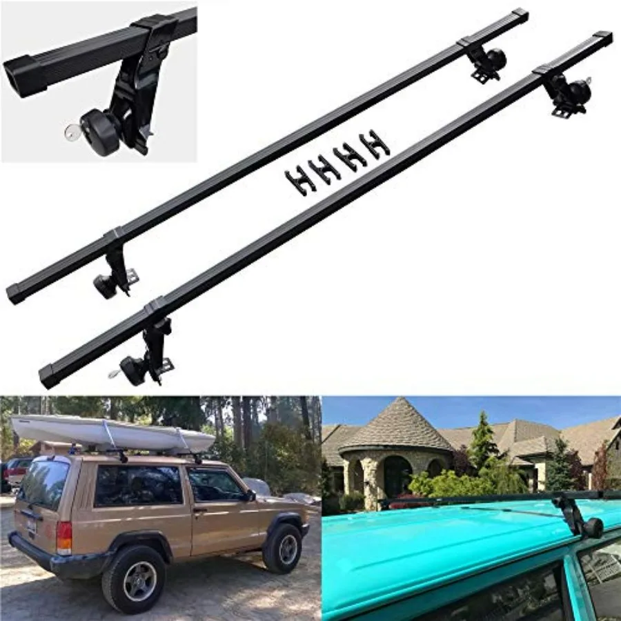 

AllInOne SR1001 56 Roof Rack System with 130 LB Capacity Designed for Universal Vehicle Compatibility Using Rain Gutters as Mou