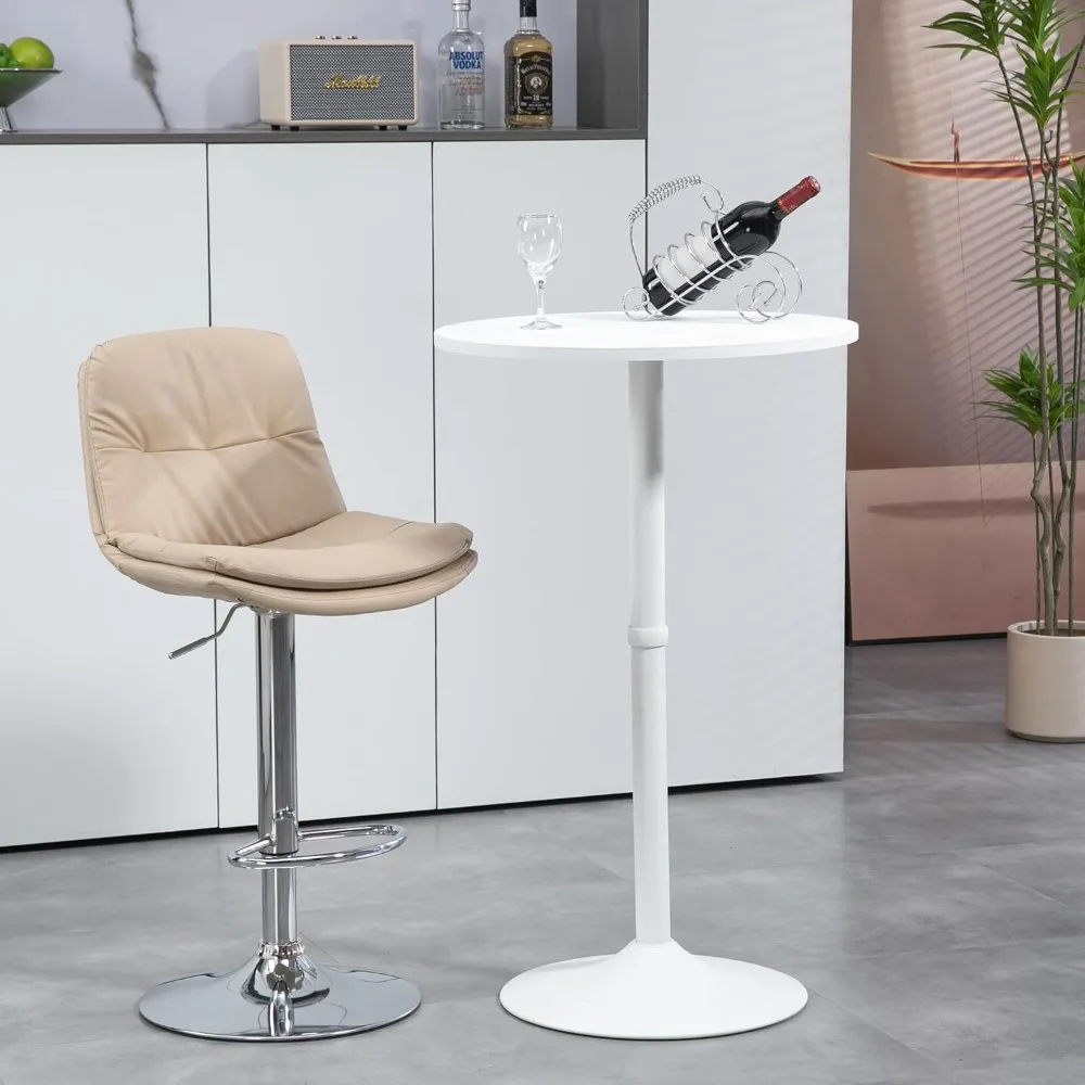 

24" Round Cocktail Bar Table with Metal Base, Tall Bistro Bar Table, Bar Bars Height Table in Living Room, Easy to Assemble