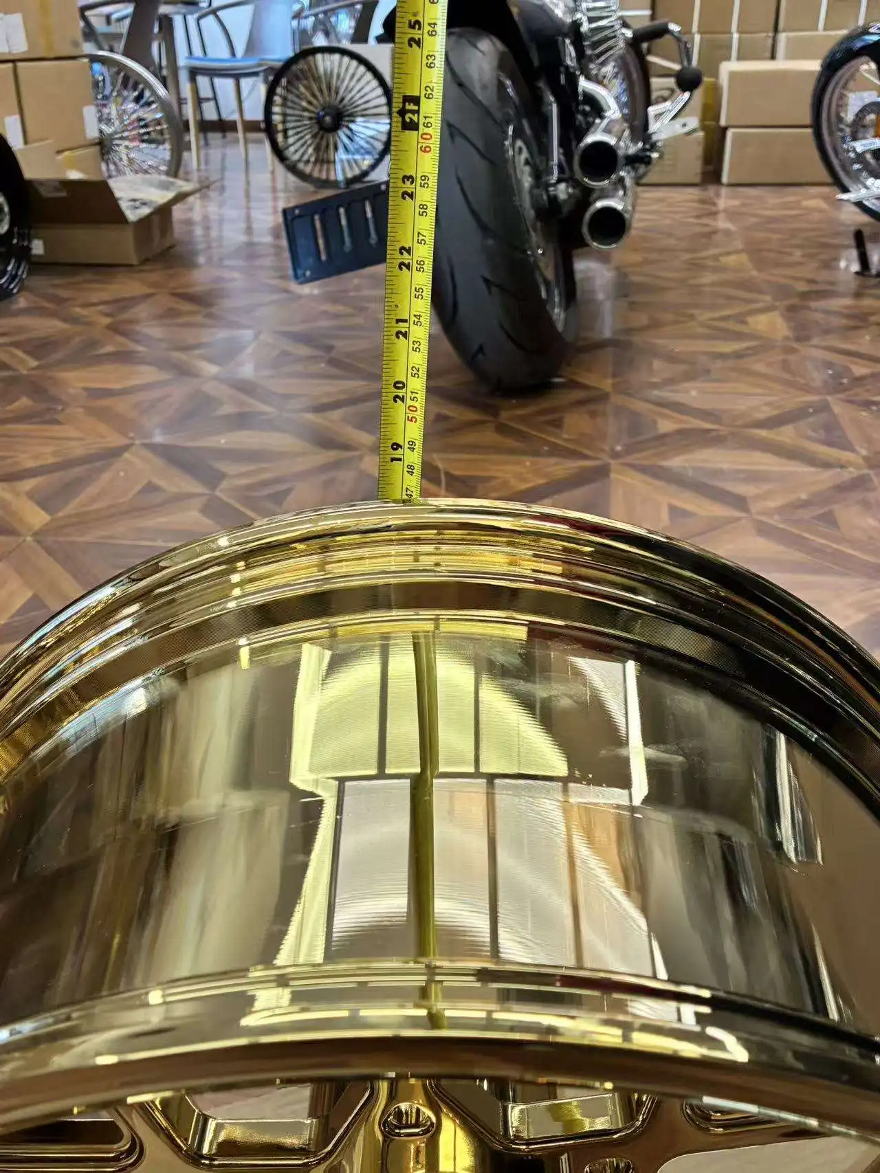 Motorcycle PartsCustom Made 16-26 Inch Chrome Gold Forged Rims For 2000-later Touring And Softail Series With Hub And Bearing606